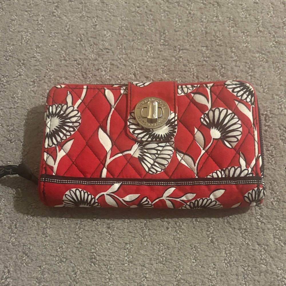 Vera Bradley Red and White Floral Quilted Wallet